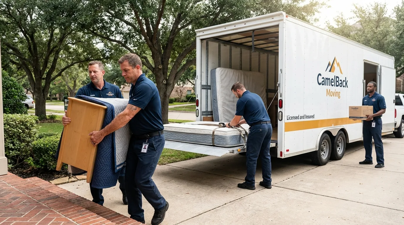 Crew loading residential truck for cross-state move from Semmes, AL